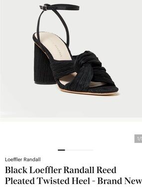 Loeffler Randall Black Pleated Knotted Block Heel Sandal